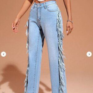 Shein Side Fringe Jean